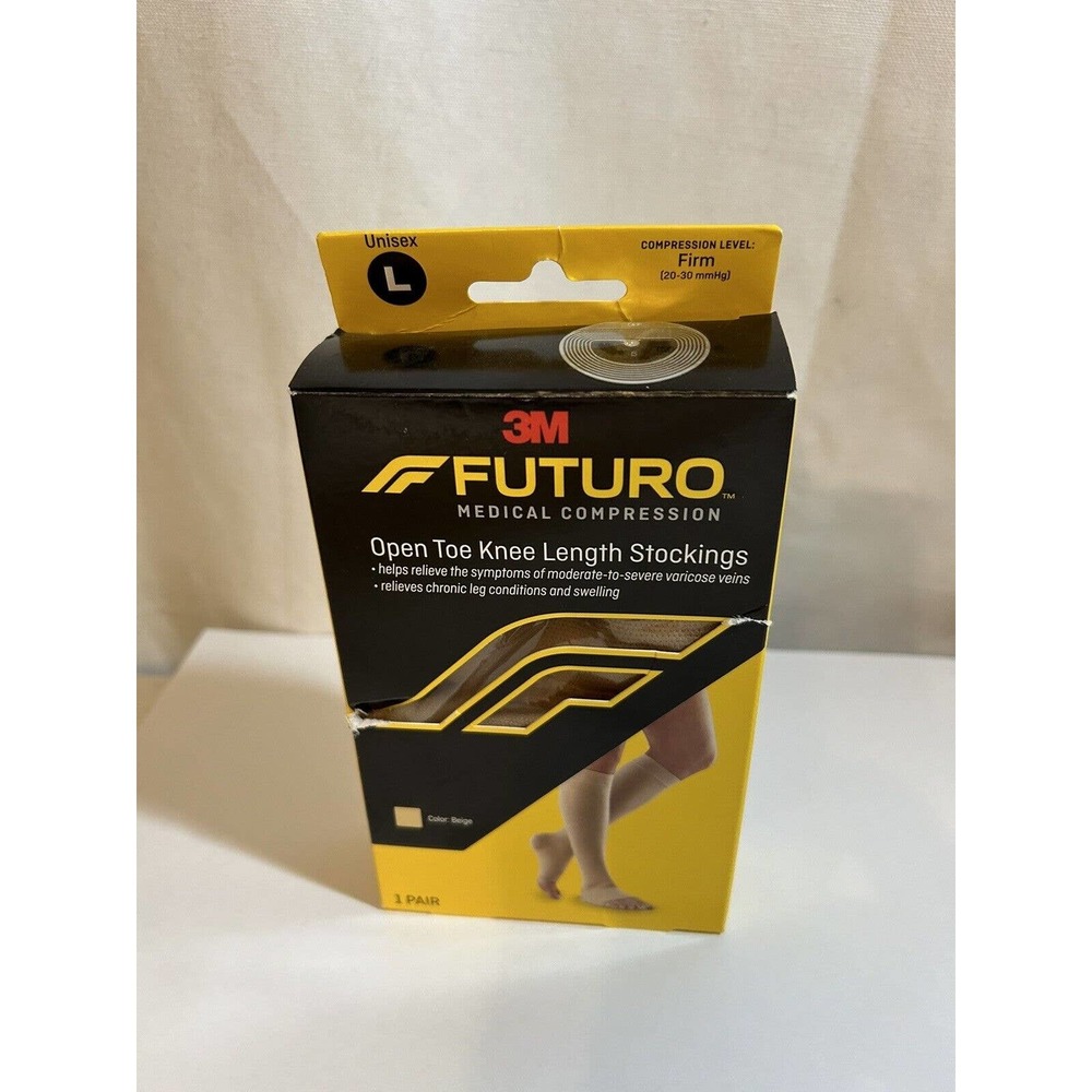 NEW: Futuro Compression Open Toe Knee Length Stockings: LARGE: